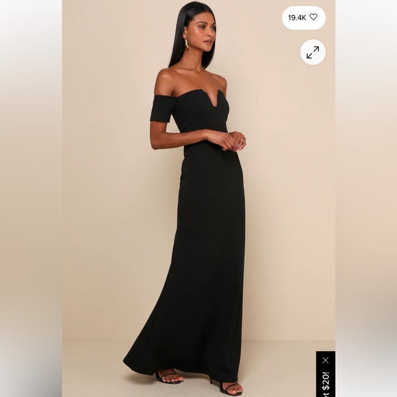 Lulus Lynne Black Off-The-Shoulder Mermaid Maxi Dress, Size S - Picture 3 of 8